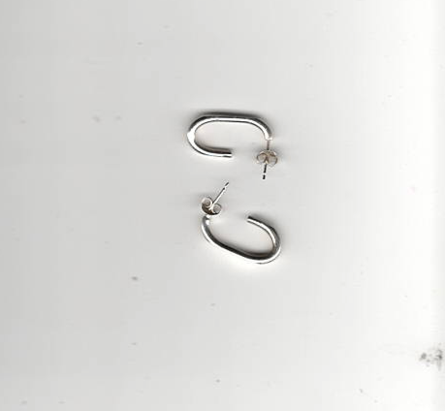 Cable Link Silver Earrings