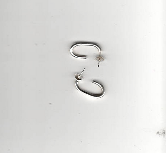 Cable Link Silver Earrings